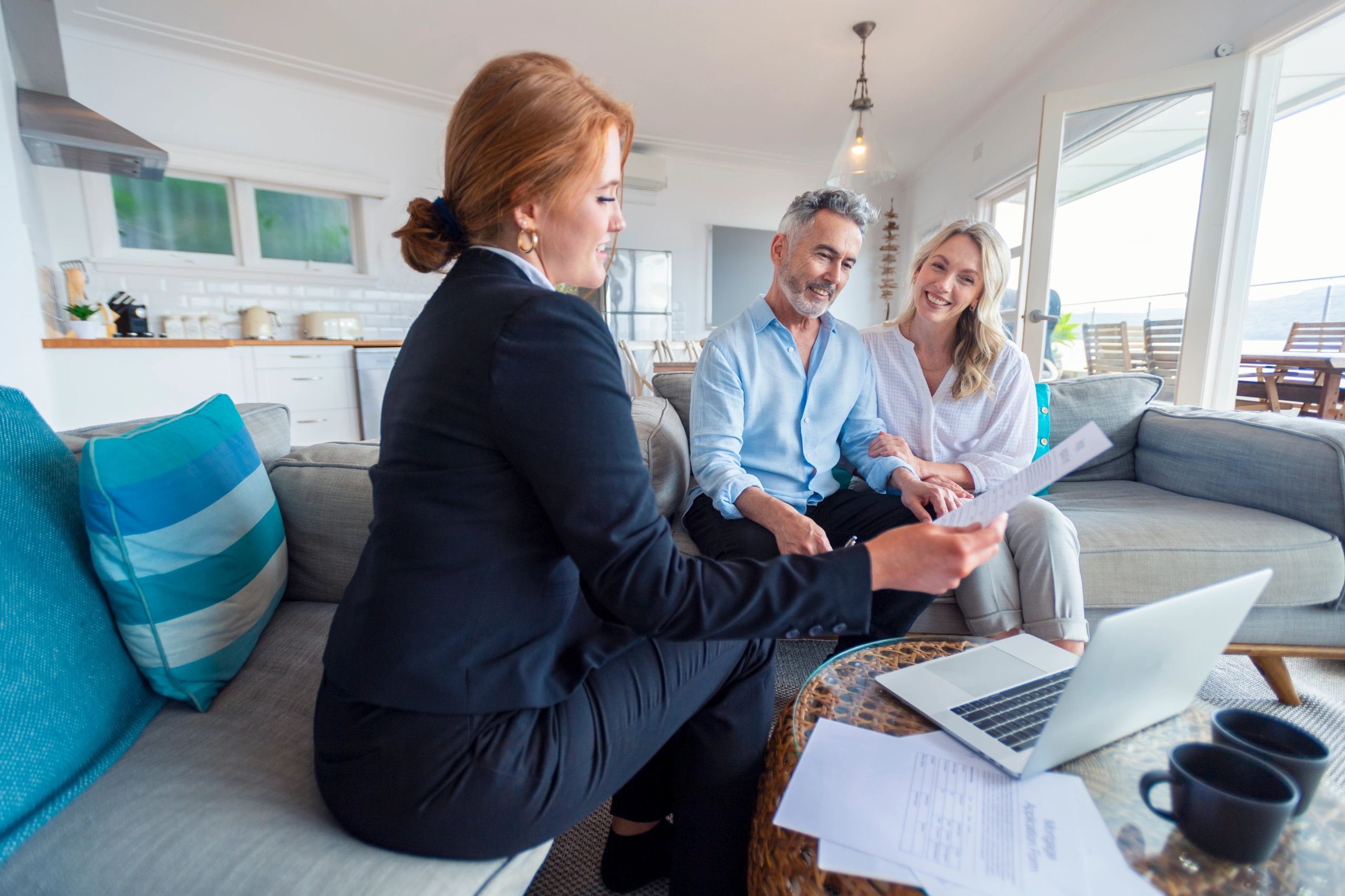 mortgage broker consulting with clients