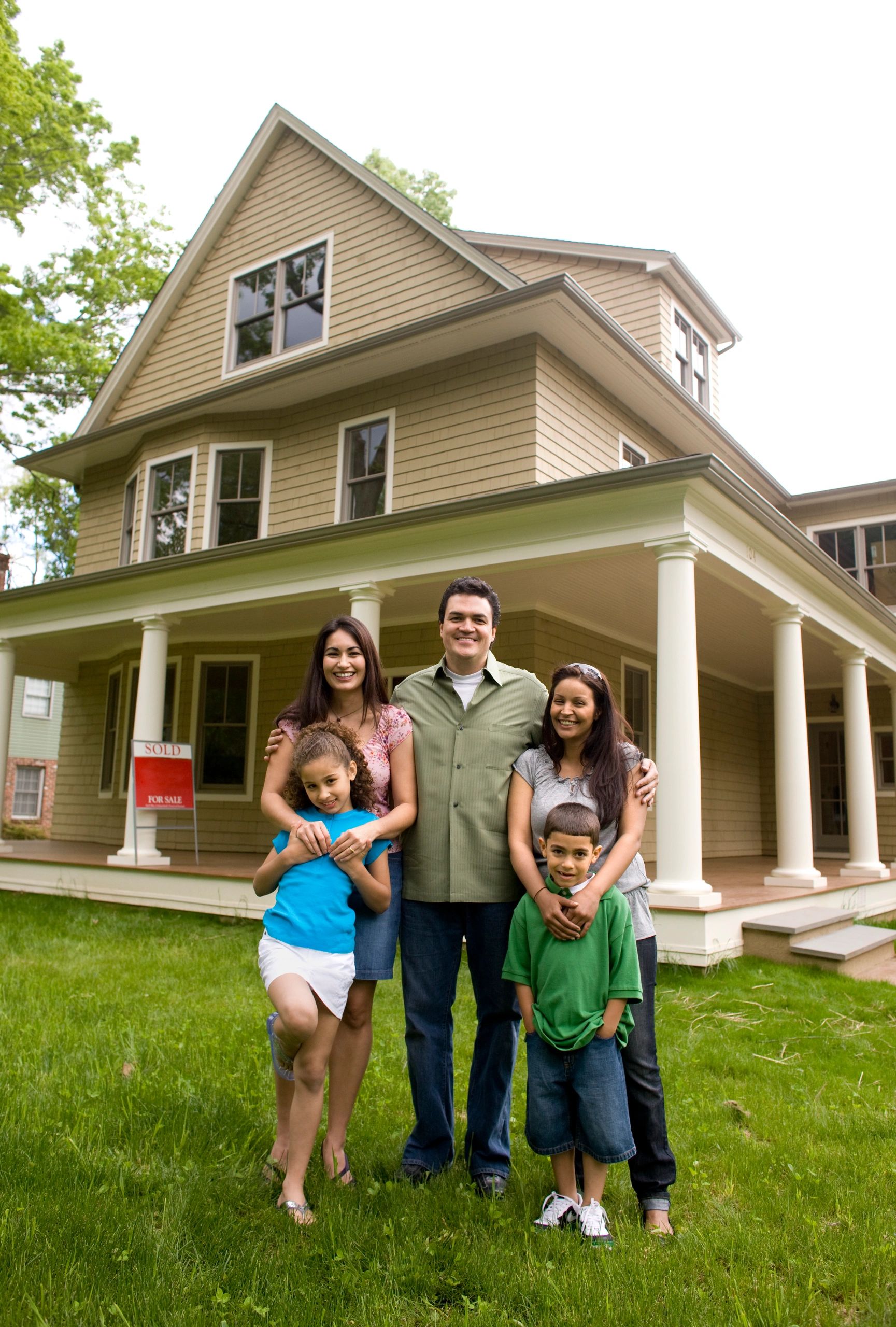 happy diverse homebuyers USA